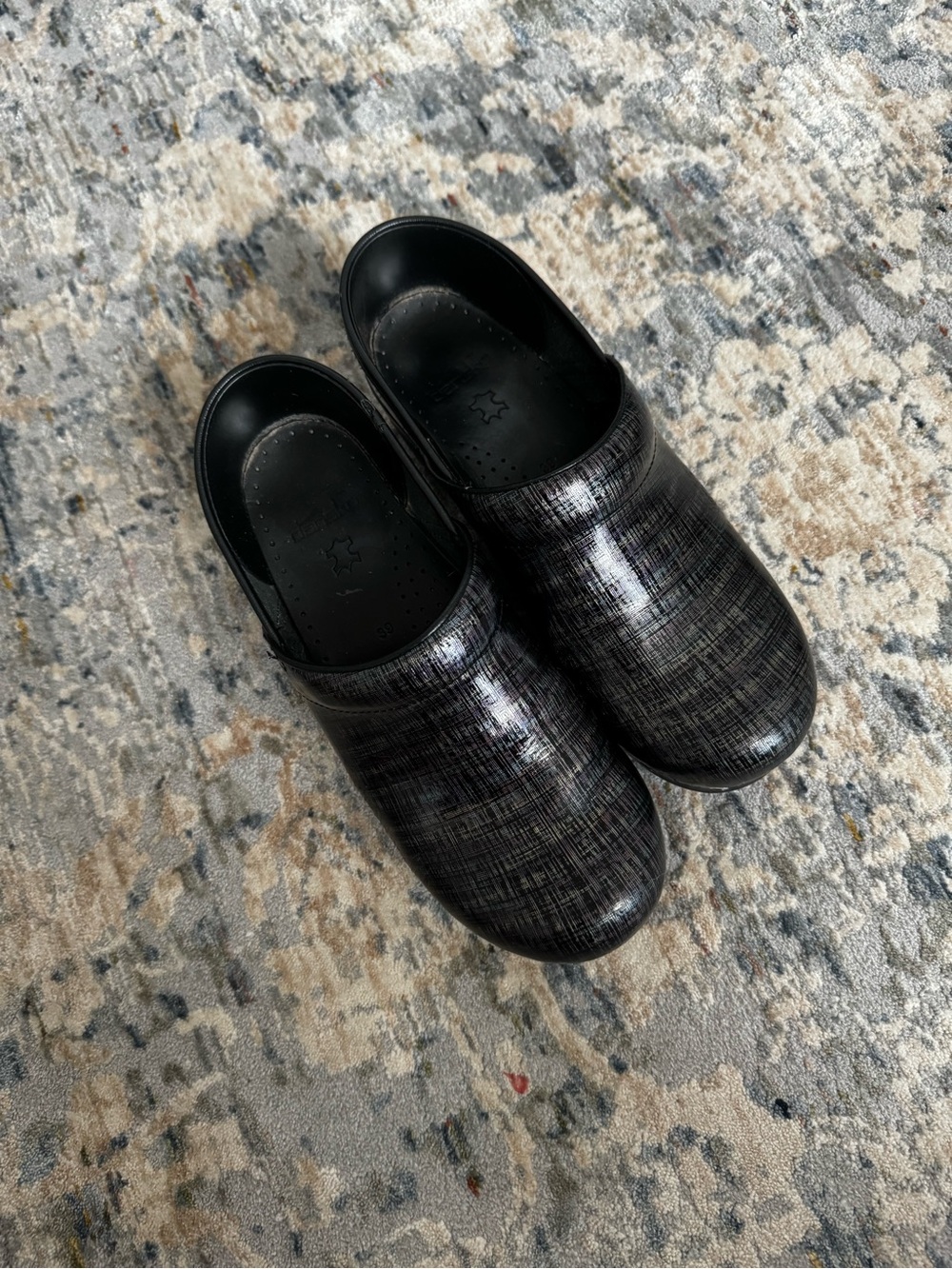 Dansko Women's Black Crosshatch Slip-On Clogs